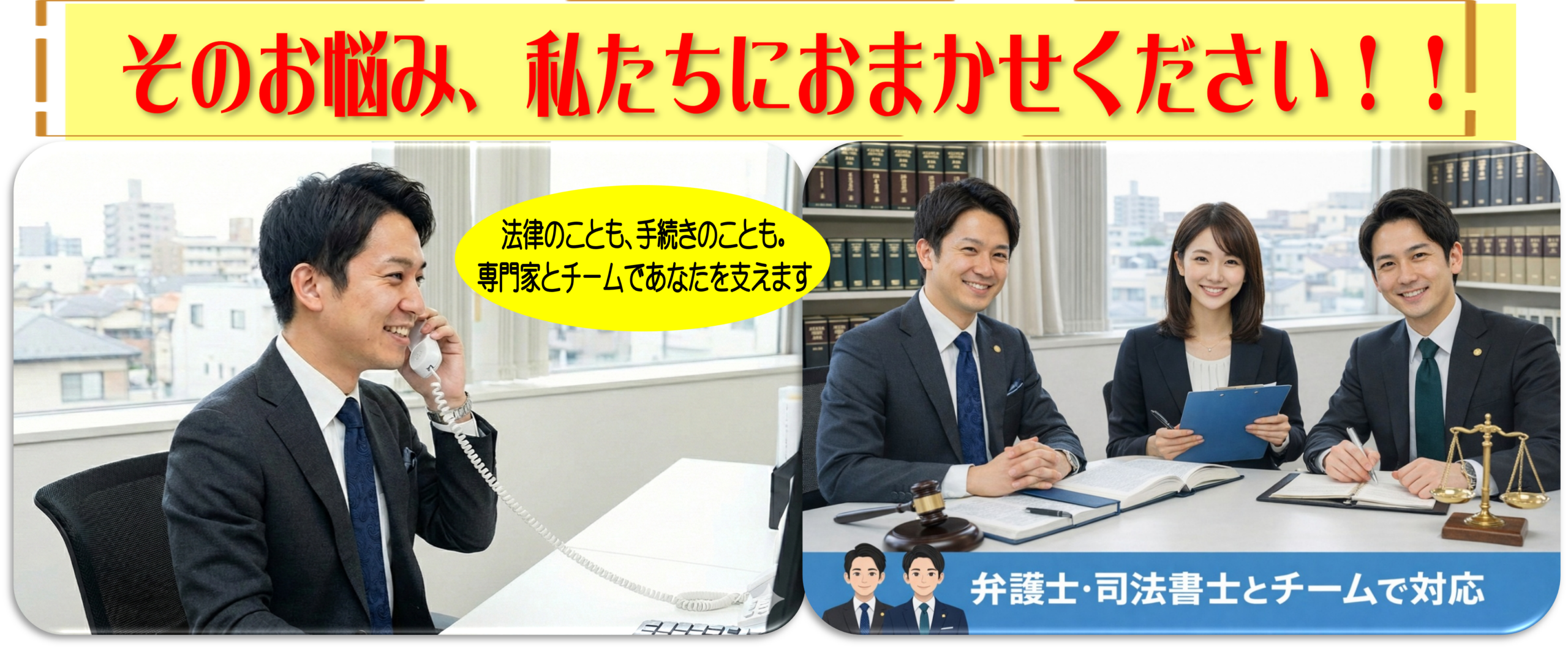 私たちにおまかせください！